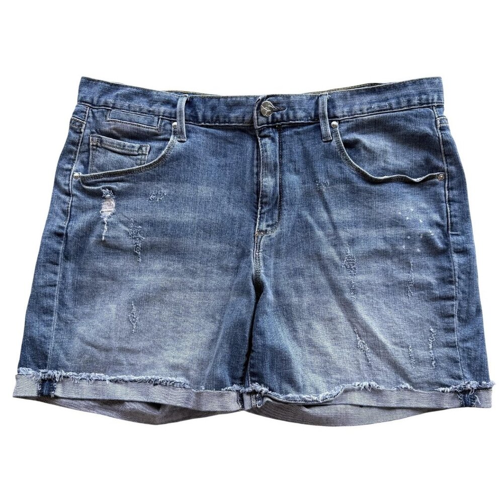 Jessica Simpson Monroe Boyfriend Jean Shorts Womens 30 Distressed Grunge Stretch